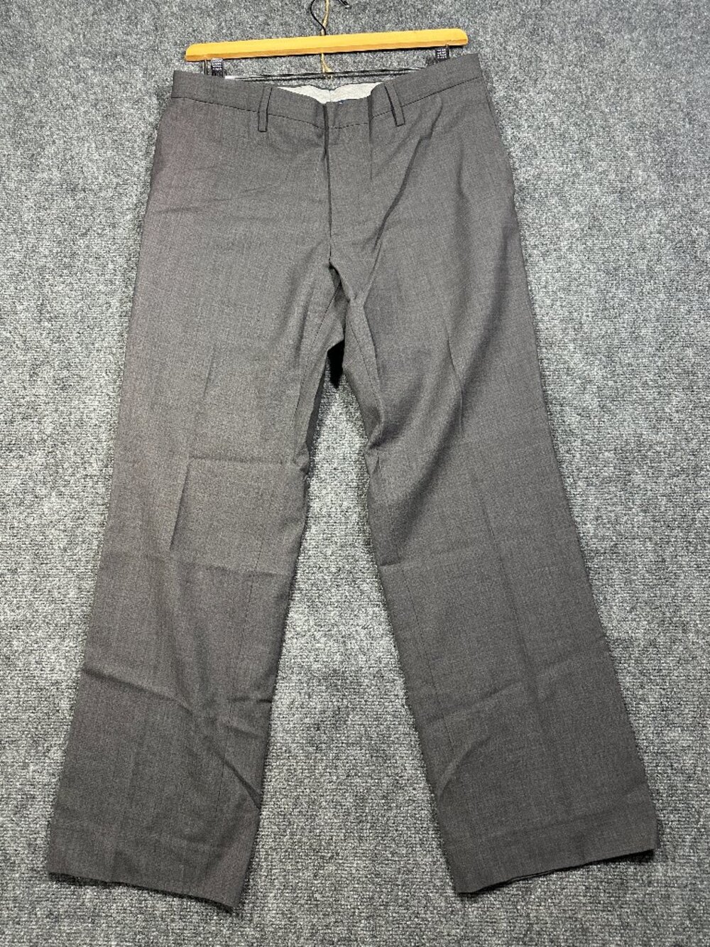 Banana Republic Pants Mens 33 Classic Gray Wool Dress Flat Front Pockets Lined